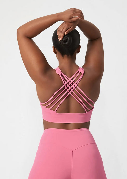 Pulse Crossback Bra - Blossom Pink