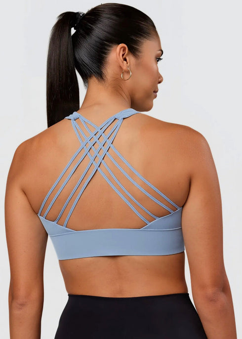 Pulse Crossback Bra - Dusty Blue