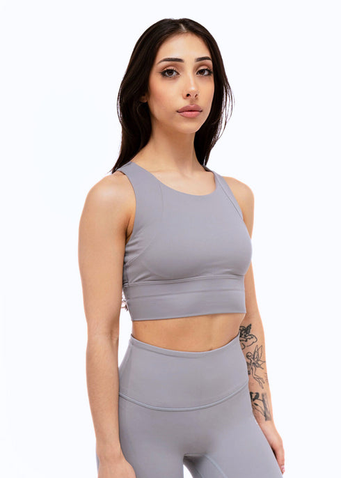 Classic Racerback Sports Bra - Cloud Grey