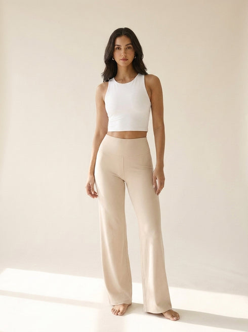 Aura Wide-Leg Pant - Apricot