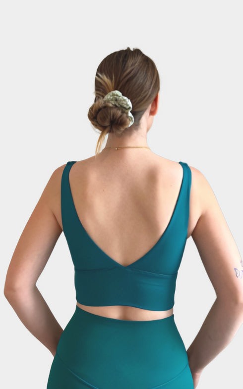 V-Back Sports Bra - Green