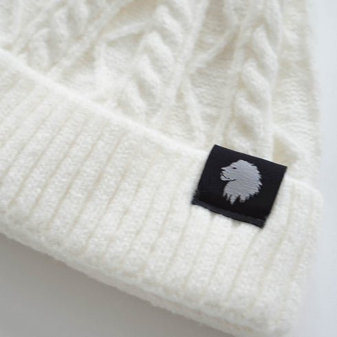 Unisex Cable Knit Beanie - Cream