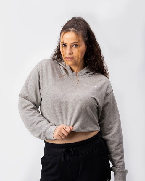 Lax Cropped Hoodie - Grey